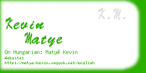 kevin matye business card